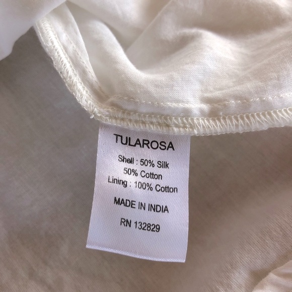 Tularosa Long Sleeve Cosmic Star Dress Silk and Cotton Ivory Colored Red Stars. - Picture 12 of 12